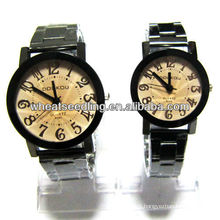 Hot quartzo aço inoxidável amante relógio relógios de marca casal